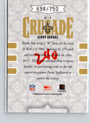 2005 Leaf Rookies & Stars #C-1 Aaron Brooks Crusade Green #/750 i55