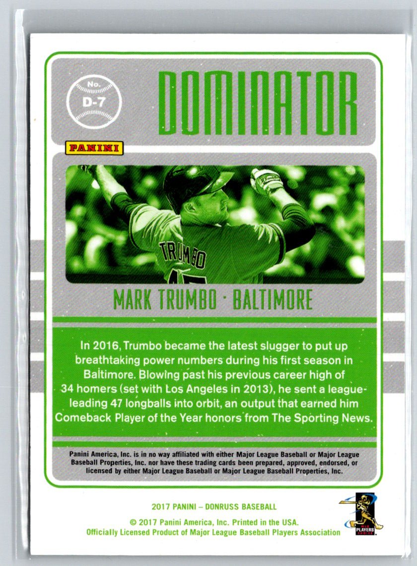 2017 Donruss #D-7 Mark Trumbo Dominators #/999 i01
