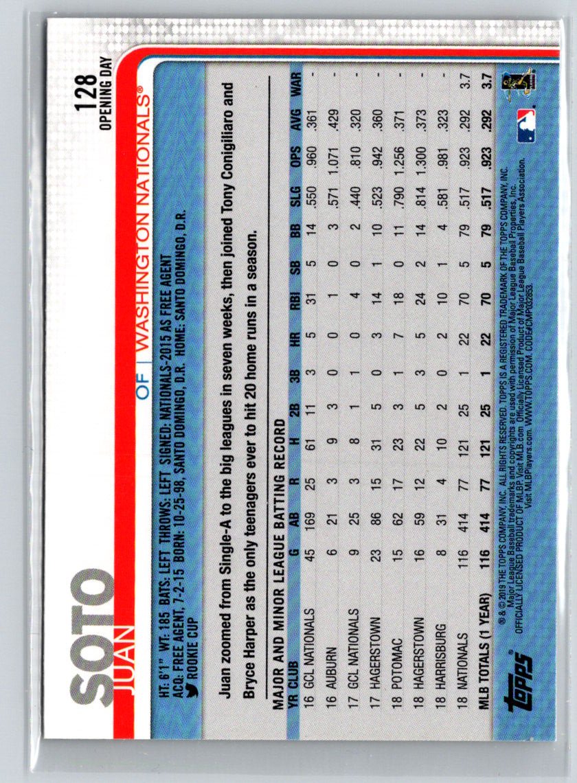 2019 Topps Opening Day #128 Juan Soto i01