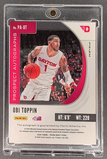 2020 Panini Prizm Draft Picks Obi Toppin Prospect Auto Silver Prism H01