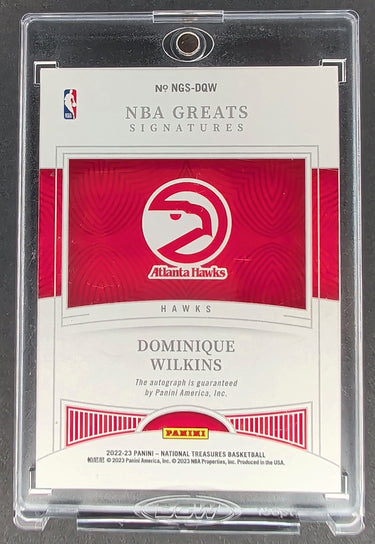 2022-23 Panini National Treasures Dominique Wilkins Signatures Emerald #/5 H01