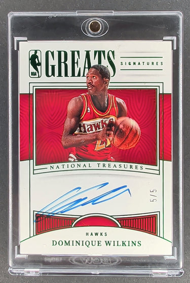 2022-23 Panini National Treasures Dominique Wilkins Signatures Emerald #/5 H01