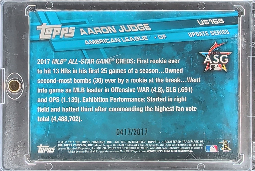 2017 Topps Update #US166 Aaron Judge Gold #/2017 H01