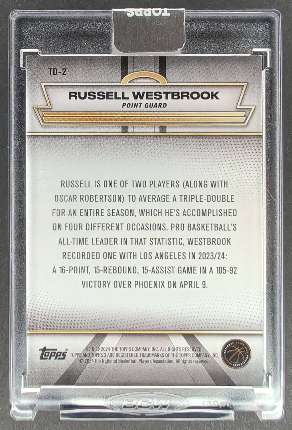 2023-24 Topps Triple Double Gold Russell Westbrook #/10 H01