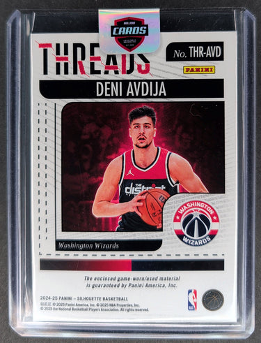 2024-25 Panini Silhouette Deni Avdija Threads Holo Silver Patch #/25 H02