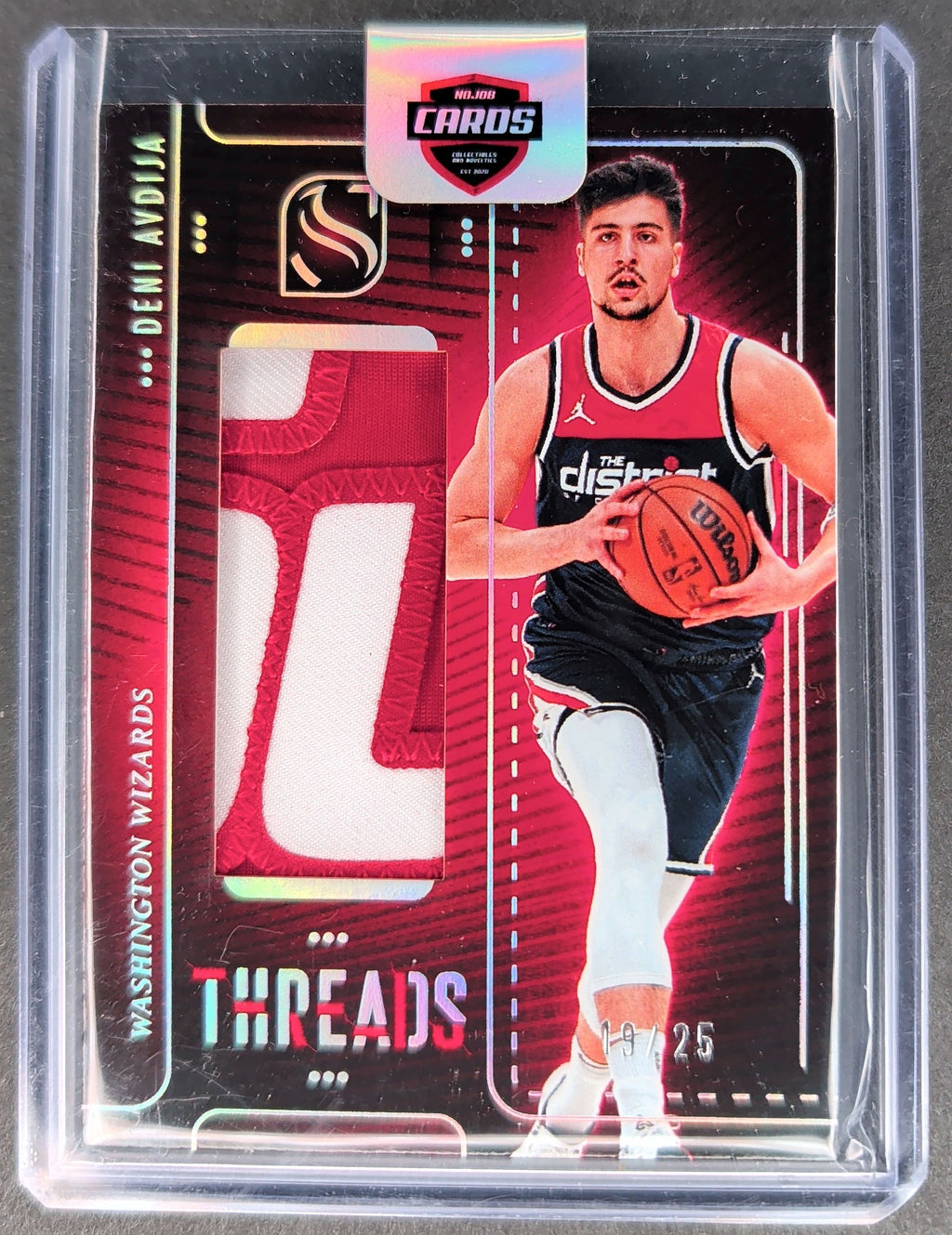 2024-25 Panini Silhouette Deni Avdija Threads Holo Silver Patch #/25 H02