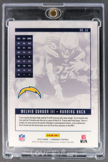 2020 Panini Luminance #55 Melvin Gordon III Red #/25 H02