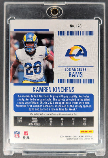 2024 Panini Contenders #178 Kamren Kinchens Rookie Ticket Auto H02