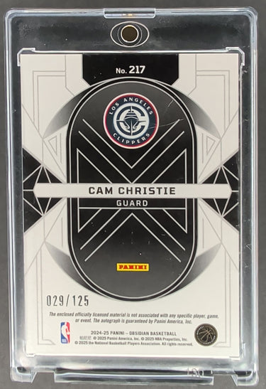 2024-25 Panini Obsidian #217 Cam Christie #/125 Auto Patch H02