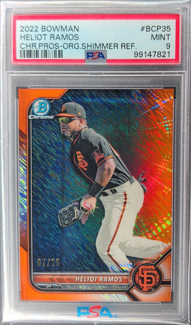 2022 Bowman Chrome   Heliot Ramos Orange Shimmer Refractors #/25 PSA 9 H03