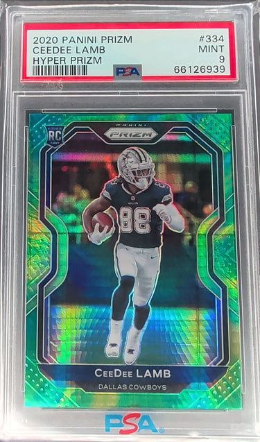 2020 Panini Prizm #334 CeeDee Lamb Prizm Hyper #/175 Graded Slab H03