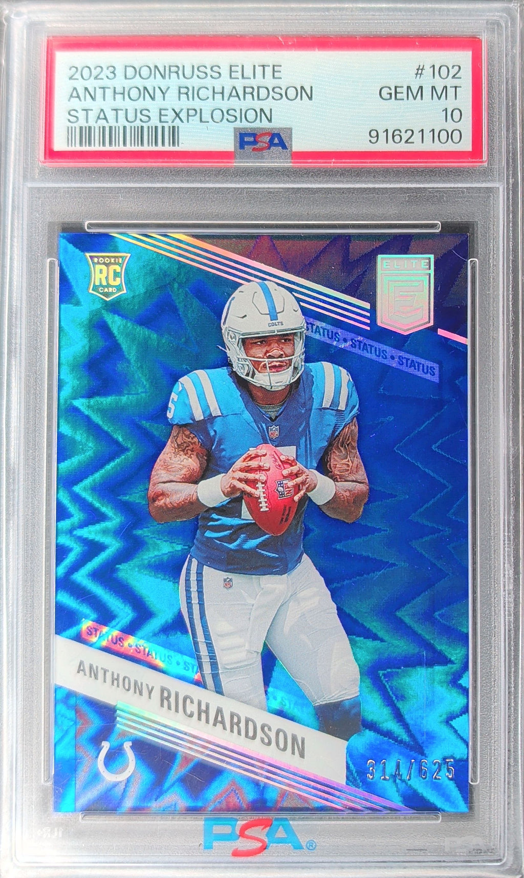 2023 Donruss Elite #102 Anthony Richardson Status Explosion #/625 PSA 10 H03