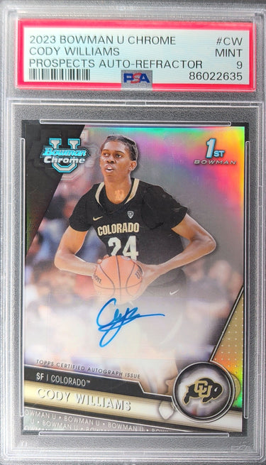 2023-24 Bowman U Chrome Cody Williams Autographs Refractor #/250 PSA 9H03