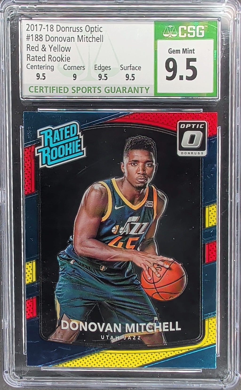 2017-18 Donruss Optic #188 Donovan Mitchell CSG 9.5 H03