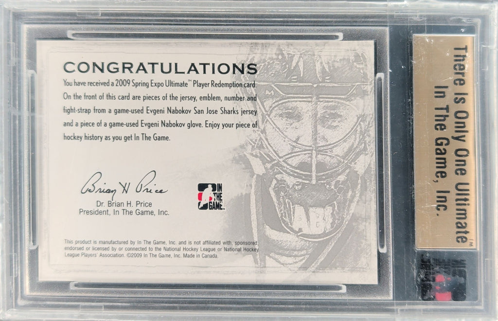 2009 In The Game Spring Expo mem Evgeni Nabokov Graded Slab H04