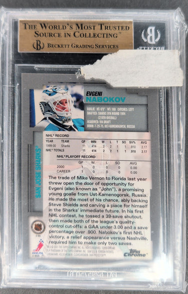 2000-01 Topps Chrome #198 Evgeni Nabokov Graded Slab H04