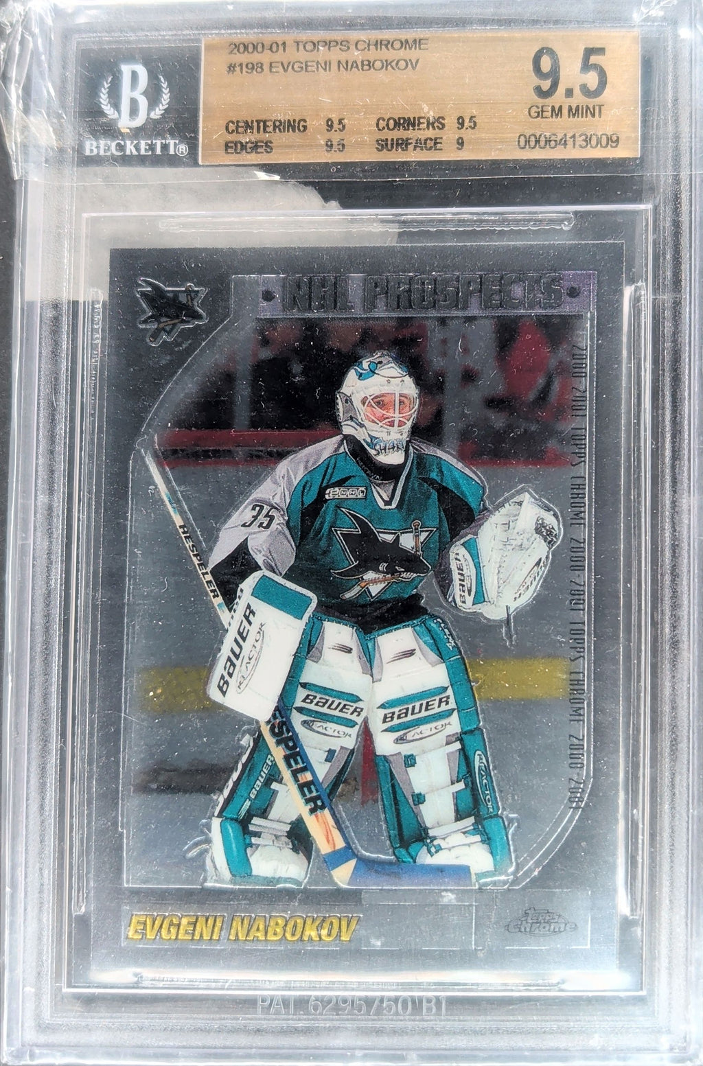 2000-01 Topps Chrome #198 Evgeni Nabokov Graded Slab H04