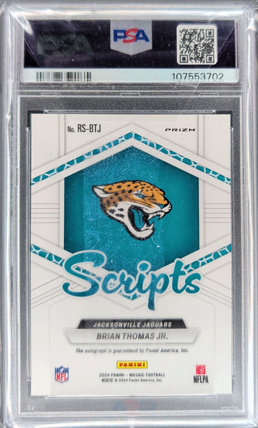 2024 Panini Mosaic #RS-BTJ Brian Thomas Jr. Rookie Scripts PSA 10 Slab H04