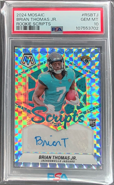 2024 Panini Mosaic #RS-BTJ Brian Thomas Jr. Rookie Scripts PSA 10 Slab H04