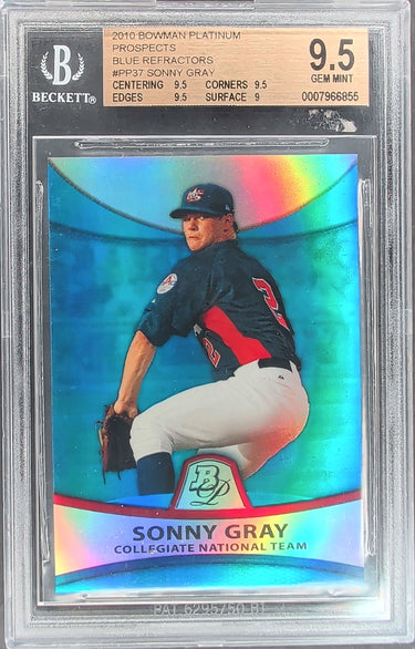 2010 Bowman Platinum Sonny Gray Prospects Blue Refractors #/99 BGS 9.5 H04