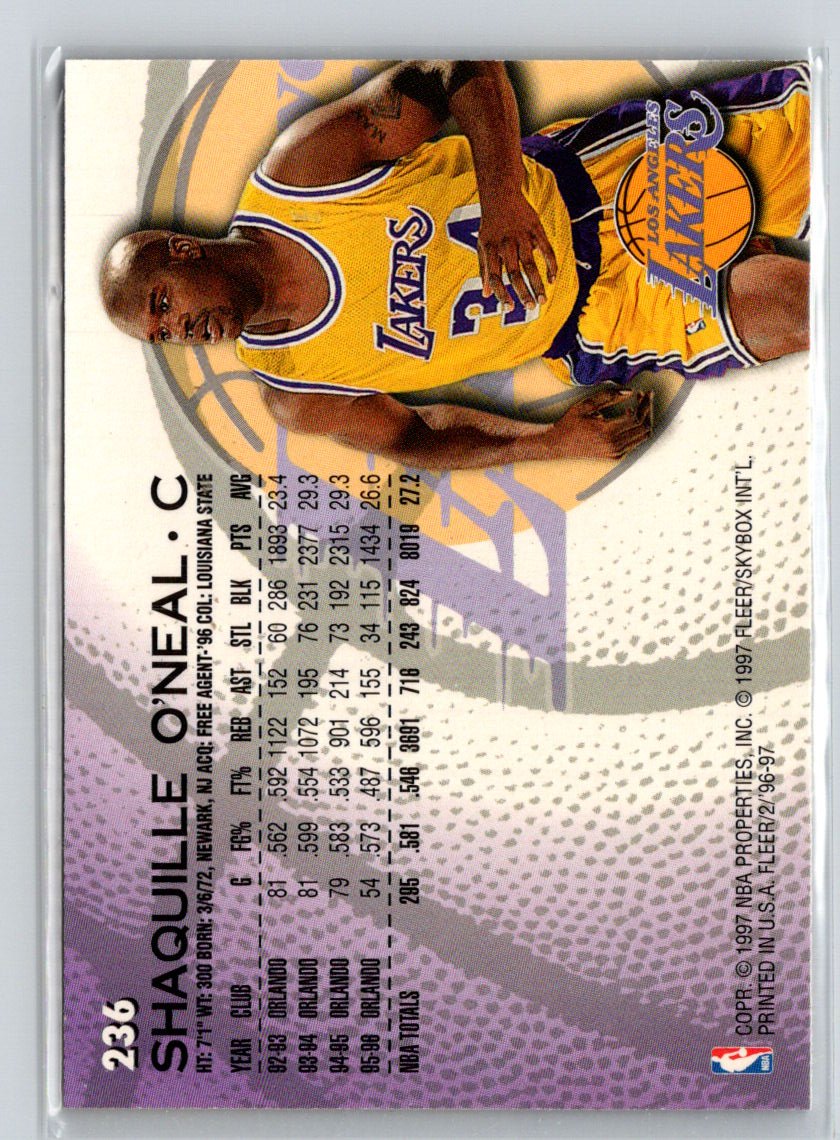 1996-97 Fleer #206 Shaquille O'Neal J01