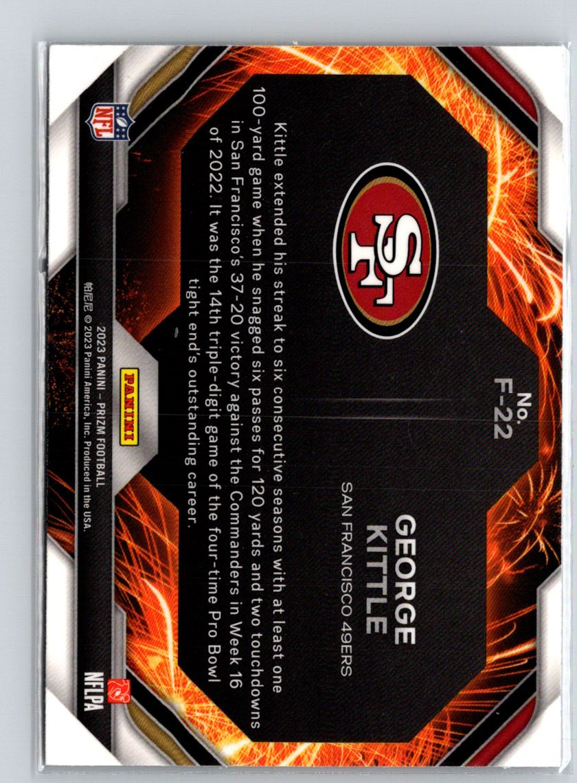 2023 Panini Prizm #F-22 George Kittle Fireworks J01