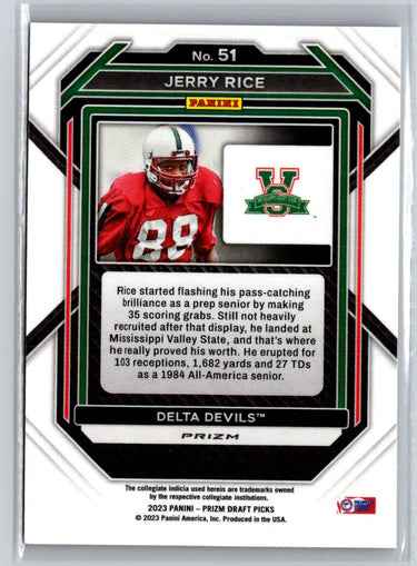 2023 Panini Prizm Draft Picks #51 Jerry Rice Prizms Purple Wave J02