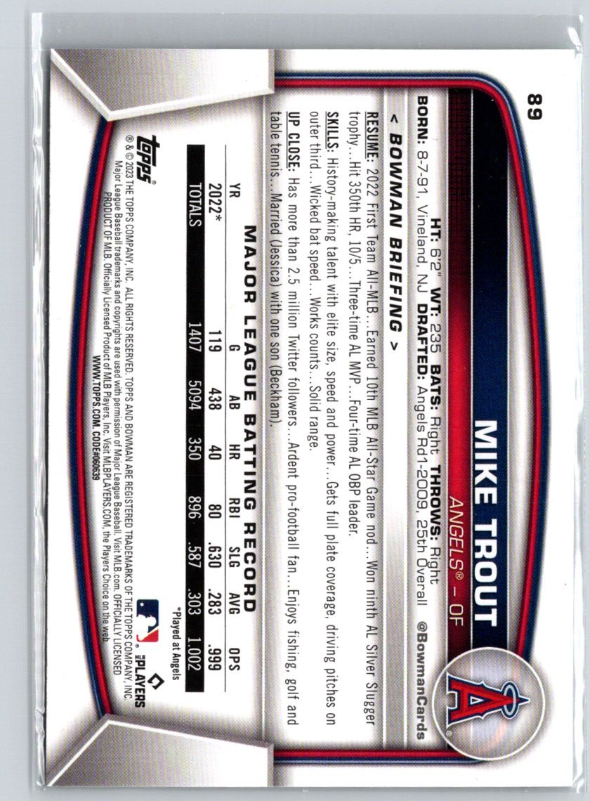 2023 Bowman #89 Mike Trout J02