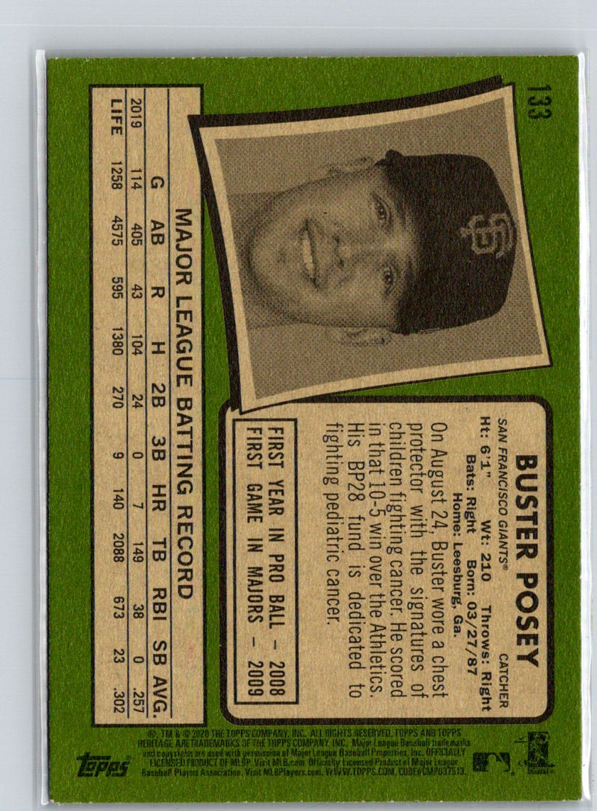 2020 Topps Heritage #133 Buster Posey J03
