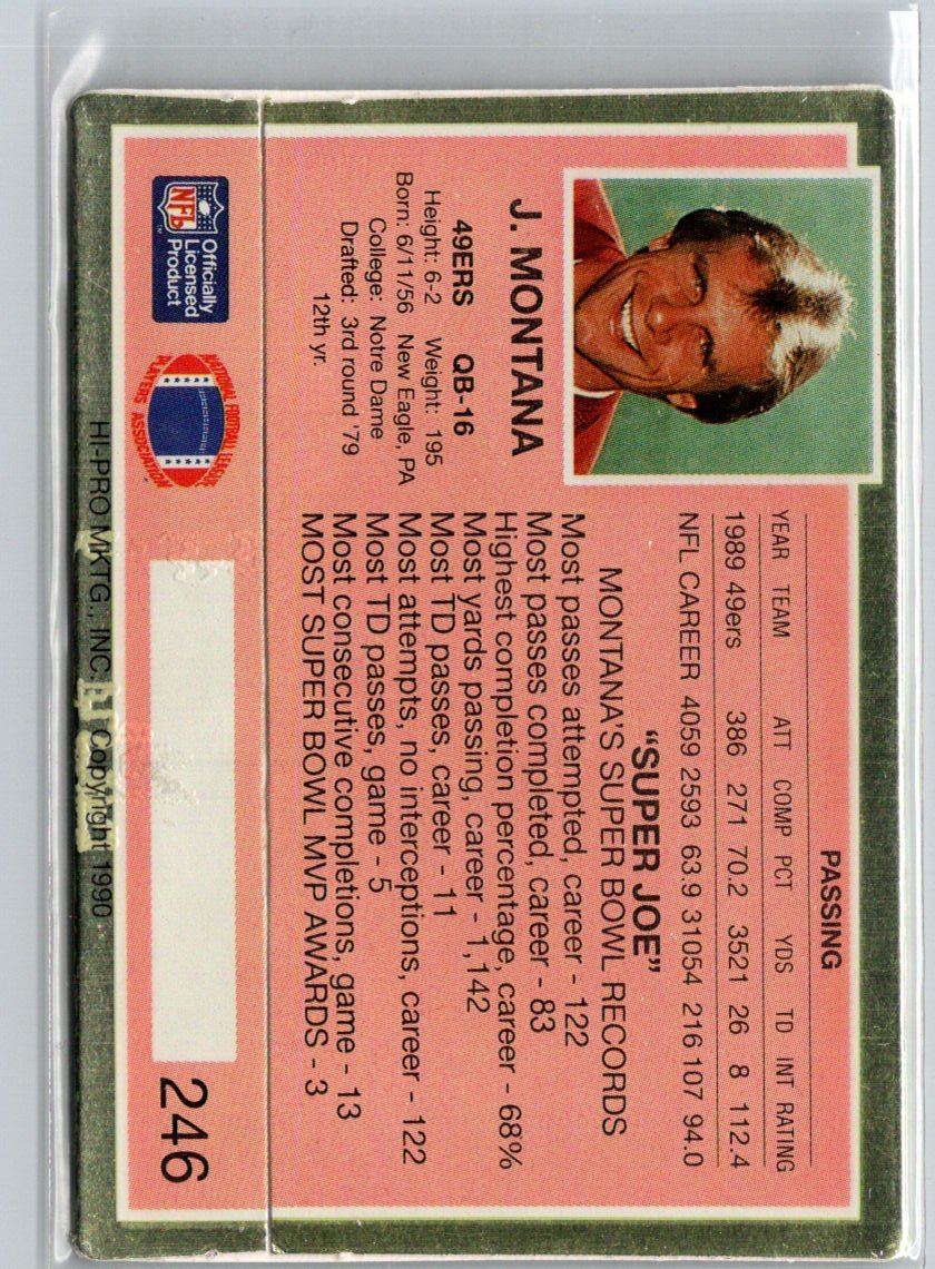 1990 Action Packed #246 Joe Montana J03