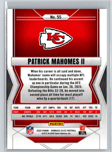 2025 Donruss Elite #55 Patrick Mahomes II J03