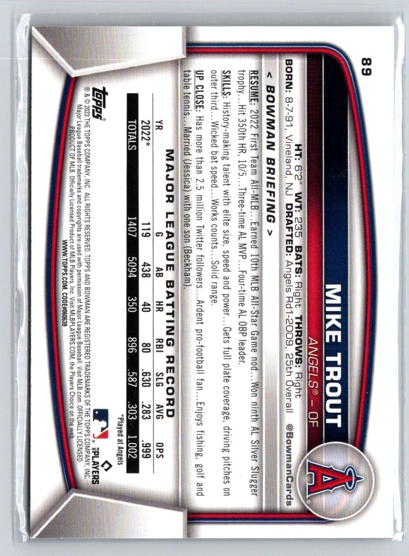 2023 Bowman #89 Mike Trout J04