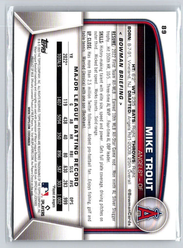 2023 Bowman #89 Mike Trout J04