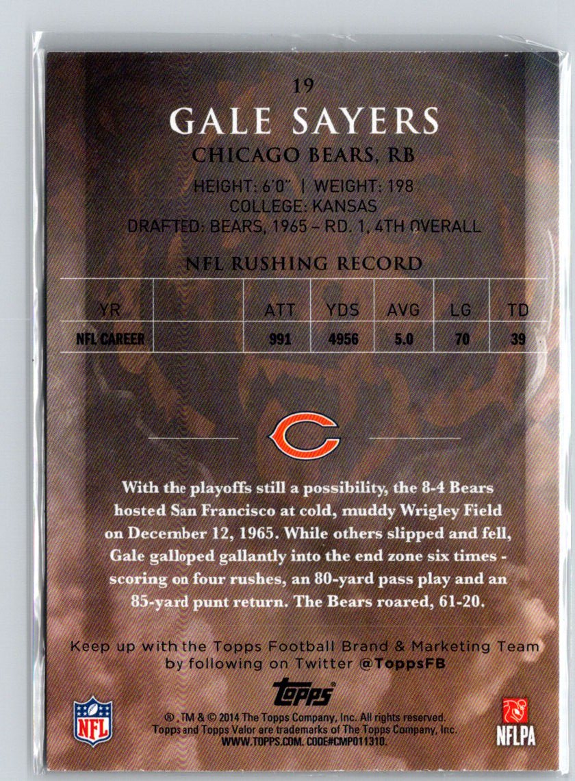 2014 Topps Valor #19 Gale Sayers J05