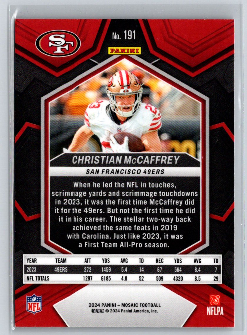 2024 Panini Mosaic #191 Christian McCaffrey J05
