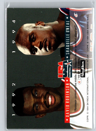 1993-94 SkyBox Premium David Robinson Shaquille O'Neal EXCH USA Tip-Off J05