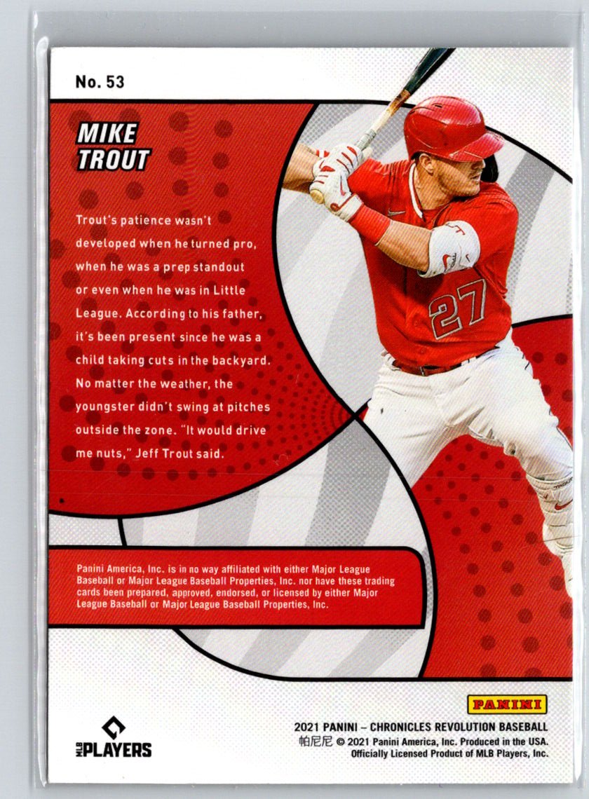 2021 Panini Chronicles #53 Mike Trout Revolution Fractal J06