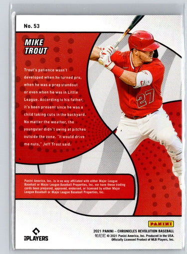2021 Panini Chronicles #53 Mike Trout Revolution Fractal J06
