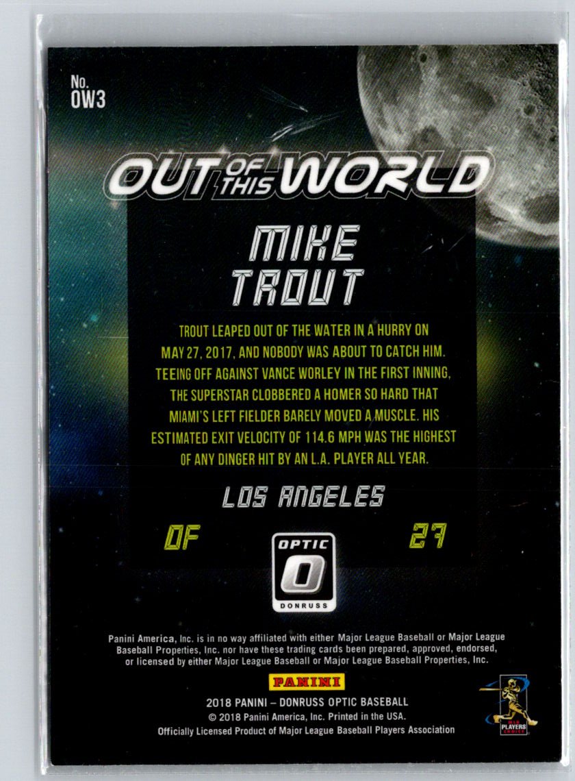 2018 Donruss Optic #OW3 Mike Trout Out of This World J06