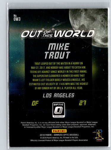 2018 Donruss Optic #OW3 Mike Trout Out of This World J06