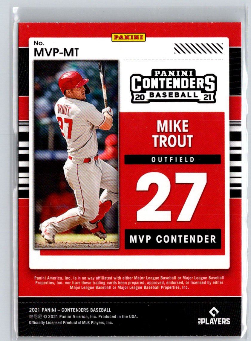 2021 Panini Contenders #MVP-MT Mike Trout MVP Contenders J07