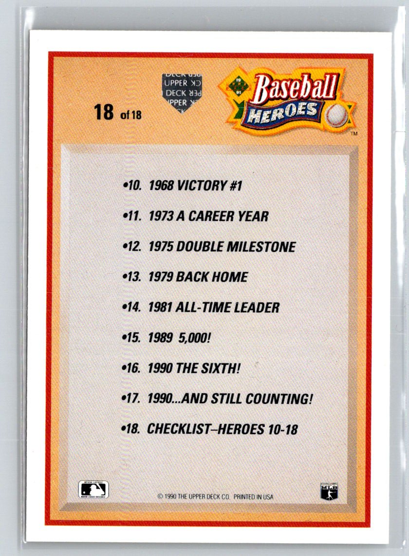 1991 Upper Deck #18 Nolan Ryan Baseball Heroes: Nolan Ryan J08