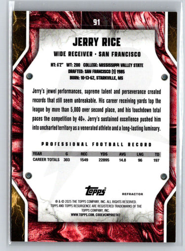 2024 Topps Resurgence #91 Jerry Rice Prism J08
