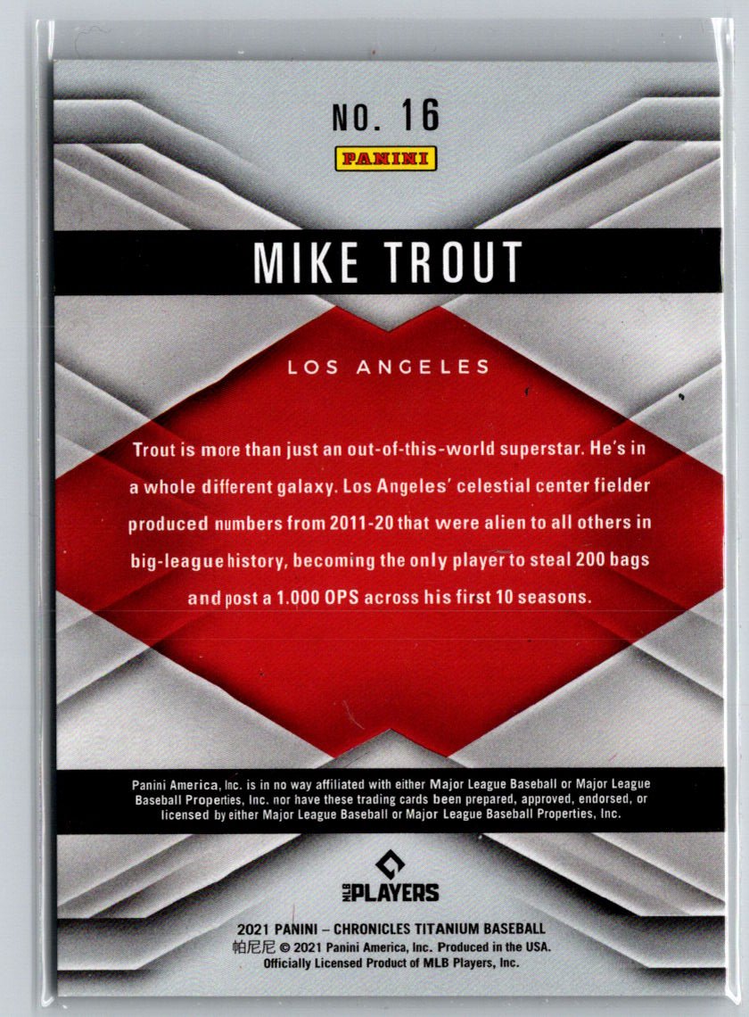 2021 Panini Chronicles #16 Mike Trout Titanium J08