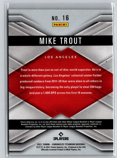 2021 Panini Chronicles #16 Mike Trout Titanium J08
