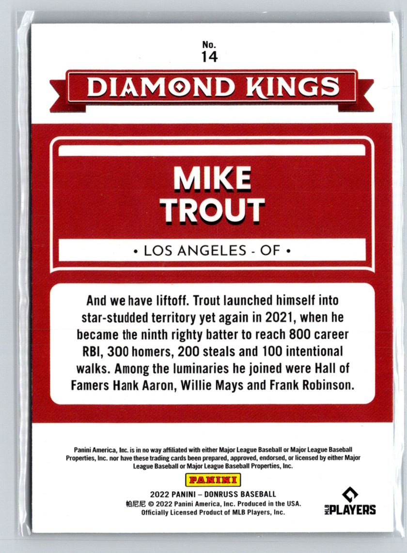2022 Donruss #14 Mike Trout Holo Purple J08