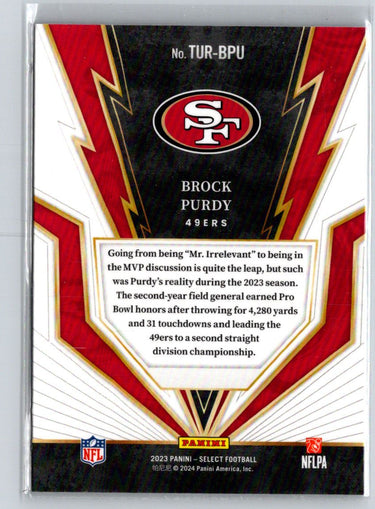 2023 Panini Select #TUR-BPU Brock Purdy Turbocharged J08