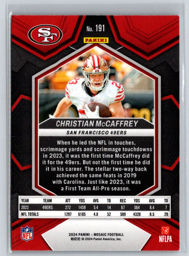 2024 Panini Mosaic #191 Christian McCaffrey J09