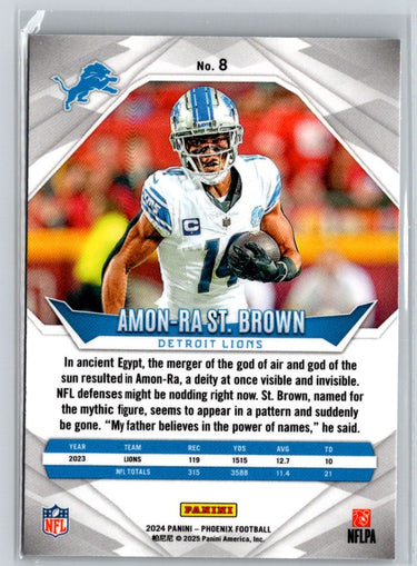2024 Panini Phoenix #8 Amon-Ra St. Brown International J09