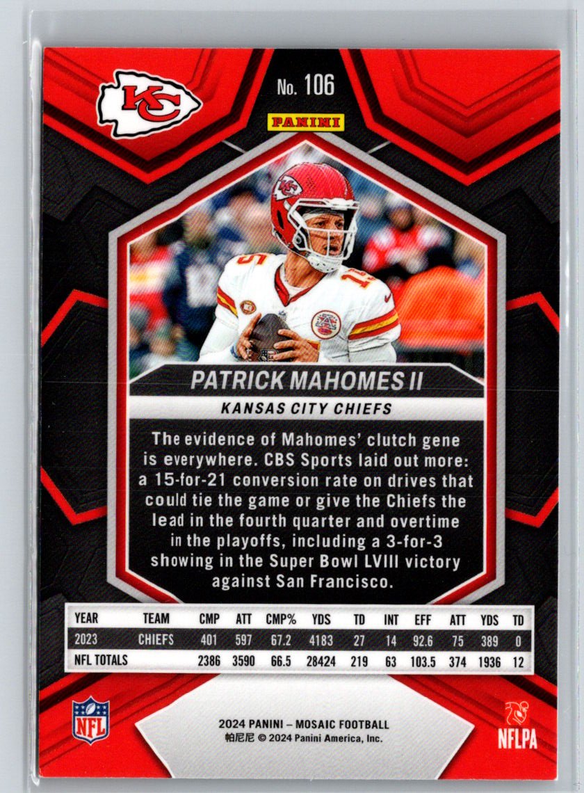 2024 Panini Mosaic #106 Patrick Mahomes II J11